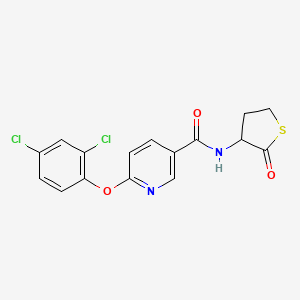 molecular formula C16H12Cl2N2O3S B2847996 6-(2,4-dichlorophenoxy)-N-(2-oxothiolan-3-yl)pyridine-3-carboxamide CAS No. 321521-95-3