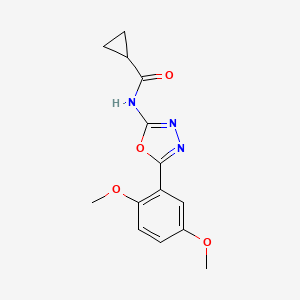 molecular formula C14H15N3O4 B2847998 N-(5-(2,5-dimethoxyphenyl)-1,3,4-oxadiazol-2-yl)cyclopropanecarboxamide CAS No. 952817-69-5