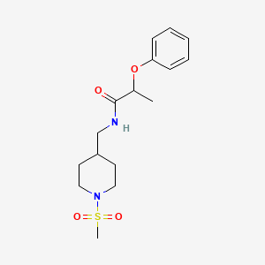 molecular formula C16H24N2O4S B2848011 N-((1-(methylsulfonyl)piperidin-4-yl)methyl)-2-phenoxypropanamide CAS No. 1234881-76-5