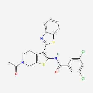 molecular formula C23H17Cl2N3O2S2 B2848012 N-(6-acetyl-3-(benzo[d]thiazol-2-yl)-4,5,6,7-tetrahydrothieno[2,3-c]pyridin-2-yl)-3,5-dichlorobenzamide CAS No. 864859-97-2