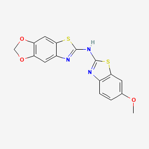 molecular formula C16H11N3O3S2 B2848014 N-(6-methoxy-1,3-benzothiazol-2-yl)-[1,3]dioxolo[4,5-f][1,3]benzothiazol-6-amine CAS No. 862976-55-4