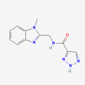 molecular formula C12H12N6O B2848023 N-((1-methyl-1H-benzo[d]imidazol-2-yl)methyl)-1H-1,2,3-triazole-5-carboxamide CAS No. 2034589-38-1