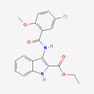 molecular formula C19H17ClN2O4 B2848024 ethyl 3-(5-chloro-2-methoxybenzamido)-1H-indole-2-carboxylate CAS No. 850929-09-8