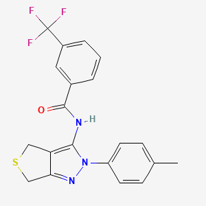 N-[2-(4-methylphenyl)-4,6-dihydrothieno[3,4-c]pyrazol-3-yl]-3-(trifluoromethyl)benzamide