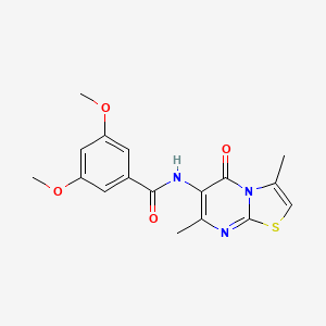 molecular formula C17H17N3O4S B2848026 N-(3,7-dimethyl-5-oxo-5H-[1,3]thiazolo[3,2-a]pyrimidin-6-yl)-3,5-dimethoxybenzamide CAS No. 946305-75-5