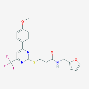 N-(2-furylmethyl)-3-[4-(4-methoxyphenyl)-6-(trifluoromethyl)pyrimidin-2-ylthio]propanamide