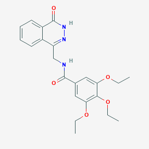 molecular formula C22H25N3O5 B2848030 3,4,5-triethoxy-N-[(4-oxo-3H-phthalazin-1-yl)methyl]benzamide CAS No. 896365-08-5