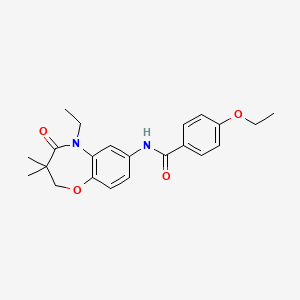 molecular formula C22H26N2O4 B2848033 4-ethoxy-N-(5-ethyl-3,3-dimethyl-4-oxo-2,3,4,5-tetrahydrobenzo[b][1,4]oxazepin-7-yl)benzamide CAS No. 921559-97-9