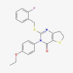 3-(4-Ethoxyphenyl)-2-[(2-fluorophenyl)methylsulfanyl]-6,7-dihydrothieno[3,2-d]pyrimidin-4-one