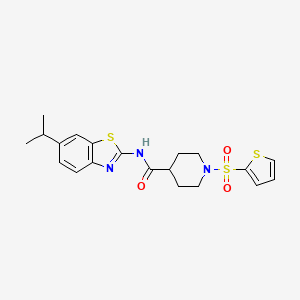molecular formula C20H23N3O3S3 B2848047 N-(6-isopropylbenzo[d]thiazol-2-yl)-1-(thiophen-2-ylsulfonyl)piperidine-4-carboxamide CAS No. 941941-70-4