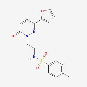 molecular formula C17H17N3O4S B2848053 N-(2-(3-(furan-2-yl)-6-oxopyridazin-1(6H)-yl)ethyl)-4-methylbenzenesulfonamide CAS No. 954060-33-4