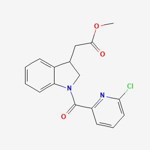 molecular formula C17H15ClN2O3 B2848058 Methyl 2-[1-(6-chloropyridine-2-carbonyl)-2,3-dihydroindol-3-yl]acetate CAS No. 2224245-18-3