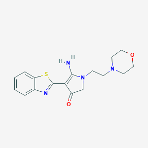 molecular formula C17H20N4O2S B284806 5-amino-4-(1,3-benzothiazol-2-yl)-1-(2-morpholin-4-ylethyl)-2H-pyrrol-3-one 