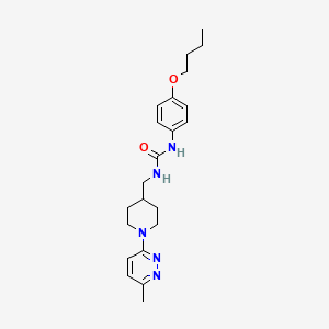 molecular formula C22H31N5O2 B2848065 1-(4-Butoxyphenyl)-3-((1-(6-methylpyridazin-3-yl)piperidin-4-yl)methyl)urea CAS No. 1797172-65-6