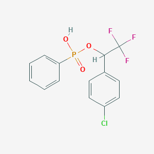 molecular formula C14H11ClF3O3P B284807 1-(4-Chlorophenyl)-2,2,2-trifluoroethyl hydrogen phenylphosphonate 