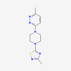 molecular formula C12H16N6S B2848070 3-Methyl-5-[4-(6-methylpyridazin-3-yl)piperazin-1-yl]-1,2,4-thiadiazole CAS No. 2380168-83-0