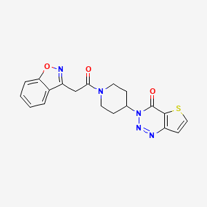 molecular formula C19H17N5O3S B2848073 3-(1-(2-(benzo[d]isoxazol-3-yl)acetyl)piperidin-4-yl)thieno[3,2-d][1,2,3]triazin-4(3H)-one CAS No. 2034531-84-3