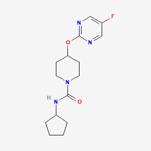 molecular formula C15H21FN4O2 B2848082 N-Cyclopentyl-4-(5-fluoropyrimidin-2-yl)oxypiperidine-1-carboxamide CAS No. 2380173-51-1