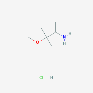 molecular formula C6H16ClNO B2848085 3-Methoxy-3-methylbutan-2-amine hydrochloride CAS No. 2126177-72-6