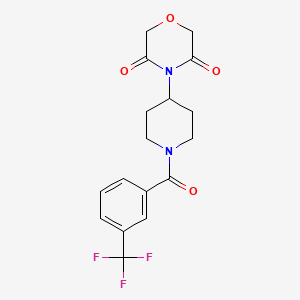 molecular formula C17H17F3N2O4 B2848086 4-(1-(3-(三氟甲基)苯甲酰)哌啶-4-基)吗啉-3,5-二酮 CAS No. 2034467-08-6