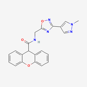 molecular formula C21H17N5O3 B2848087 N-((3-(1-甲基-1H-吡唑-4-基)-1,2,4-噁二唑-5-基)甲基)-9H-黄色素-9-羧酰胺 CAS No. 2034384-14-8