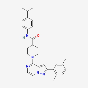 molecular formula C29H33N5O B2848114 1-(2-(2,5-dimethylphenyl)pyrazolo[1,5-a]pyrazin-4-yl)-N-(4-isopropylphenyl)piperidine-4-carboxamide CAS No. 1115318-49-4