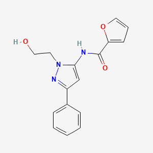 molecular formula C16H15N3O3 B2848117 N-(1-(2-hydroxyethyl)-3-phenyl-1H-pyrazol-5-yl)furan-2-carboxamide CAS No. 1226453-85-5