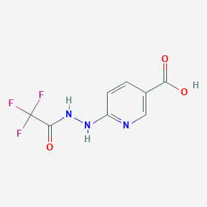 molecular formula C8H6F3N3O3 B284812 6-[2-(Trifluoroacetyl)hydrazino]nicotinic acid 