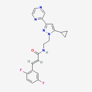 (E)-N-(2-(5-cyclopropyl-3-(pyrazin-2-yl)-1H-pyrazol-1-yl)ethyl)-3-(2,5-difluorophenyl)acrylamide