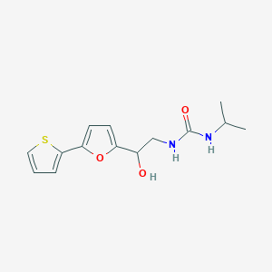 molecular formula C14H18N2O3S B2848126 1-[2-Hydroxy-2-(5-thiophen-2-ylfuran-2-yl)ethyl]-3-propan-2-ylurea CAS No. 2320466-74-6