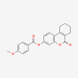 molecular formula C21H18O5 B2848127 6-oxo-7,8,9,10-tetrahydro-6H-benzo[c]chromen-3-yl 4-methoxybenzoate CAS No. 328022-54-4