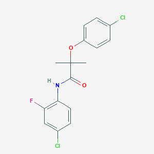 molecular formula C16H14Cl2FNO2 B284813 N-(4-chloro-2-fluorophenyl)-2-(4-chlorophenoxy)-2-methylpropanamide 