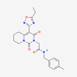 molecular formula C22H25N5O4 B2848132 2-[4-(5-ethyl-1,2,4-oxadiazol-3-yl)-1,3-dioxo-5,6,7,8-tetrahydro-1H-pyrido[1,2-c]pyrimidin-2(3H)-yl]-N-(4-methylbenzyl)acetamide CAS No. 1775308-53-6