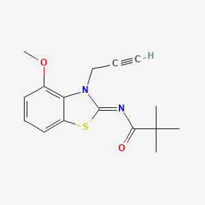 molecular formula C16H18N2O2S B2848137 (Z)-N-(4-methoxy-3-(prop-2-yn-1-yl)benzo[d]thiazol-2(3H)-ylidene)pivalamide CAS No. 868674-46-8