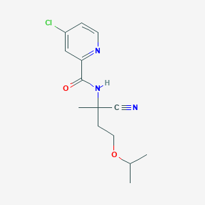 molecular formula C14H18ClN3O2 B2848152 4-chloro-N-[1-cyano-1-methyl-3-(propan-2-yloxy)propyl]pyridine-2-carboxamide CAS No. 1424441-96-2
