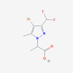 molecular formula C8H9BrF2N2O2 B2848170 2-[4-bromo-3-(difluoromethyl)-5-methyl-1H-pyrazol-1-yl]propanoic acid CAS No. 1005631-80-0