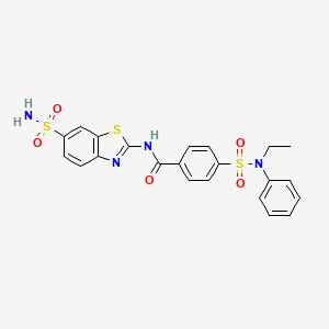 4-[ethyl(phenyl)sulfamoyl]-N-(6-sulfamoyl-1,3-benzothiazol-2-yl)benzamide