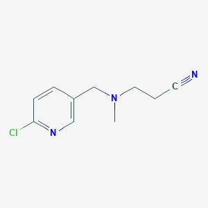 molecular formula C10H12ClN3 B2848175 3-[[(6-Chloro-3-pyridinyl)methyl](methyl)amino]propanenitrile CAS No. 861211-56-5