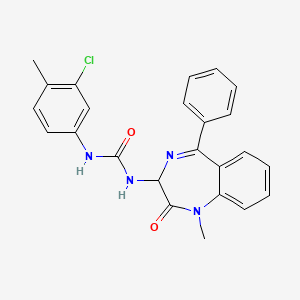 molecular formula C24H21ClN4O2 B2848181 1-(3-chloro-4-methylphenyl)-3-(1-methyl-2-oxo-5-phenyl-2,3-dihydro-1H-1,4-benzodiazepin-3-yl)urea CAS No. 548749-23-1