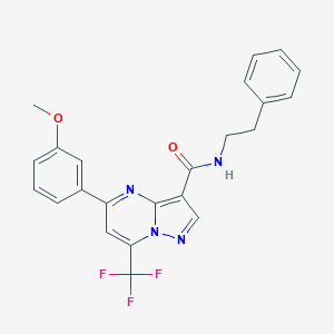 molecular formula C23H19F3N4O2 B284819 5-(3-methoxyphenyl)-N-(2-phenylethyl)-7-(trifluoromethyl)pyrazolo[1,5-a]pyrimidine-3-carboxamide 