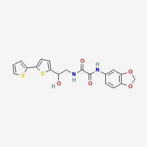 molecular formula C19H16N2O5S2 B2848192 N'-(2H-1,3-benzodioxol-5-yl)-N-(2-{[2,2'-bithiophene]-5-yl}-2-hydroxyethyl)ethanediamide CAS No. 2097925-76-1