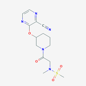 N-(2-(3-((3-cyanopyrazin-2-yl)oxy)piperidin-1-yl)-2-oxoethyl)-N-methylmethanesulfonamide