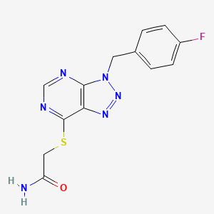 molecular formula C13H11FN6OS B2848196 2-((3-(4-fluorobenzyl)-3H-[1,2,3]triazolo[4,5-d]pyrimidin-7-yl)thio)acetamide CAS No. 863453-17-2