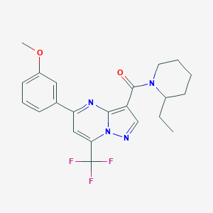 molecular formula C22H23F3N4O2 B284820 3-[(2-Ethylpiperidin-1-yl)carbonyl]-5-(3-methoxyphenyl)-7-(trifluoromethyl)pyrazolo[1,5-a]pyrimidine 