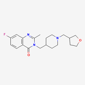 molecular formula C20H26FN3O2 B2848204 7-Fluoro-2-methyl-3-[[1-(oxolan-3-ylmethyl)piperidin-4-yl]methyl]quinazolin-4-one CAS No. 2415633-28-0