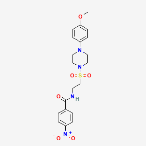 molecular formula C20H24N4O6S B2848206 N-(2-((4-(4-methoxyphenyl)piperazin-1-yl)sulfonyl)ethyl)-4-nitrobenzamide CAS No. 897610-72-9