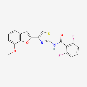 molecular formula C19H12F2N2O3S B2848208 2,6-二氟-N-(4-(7-甲氧基苯并呋喃-2-基)噻唑-2-基)苯甲酰胺 CAS No. 921796-85-2