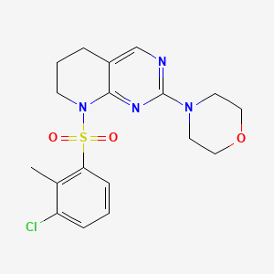 4-[8-(3-chloro-2-methylbenzenesulfonyl)-5H,6H,7H,8H-pyrido[2,3-d]pyrimidin-2-yl]morpholine