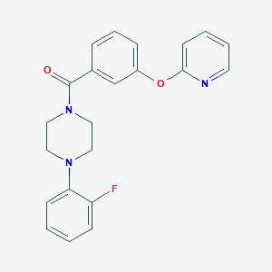 molecular formula C22H20FN3O2 B2848212 (4-(2-Fluorophenyl)piperazin-1-yl)(3-(pyridin-2-yloxy)phenyl)methanone CAS No. 1798030-77-9