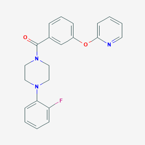 molecular formula C22H20FN3O2 B2848212 1-(2-fluorophenyl)-4-[3-(pyridin-2-yloxy)benzoyl]piperazine CAS No. 1798030-77-9